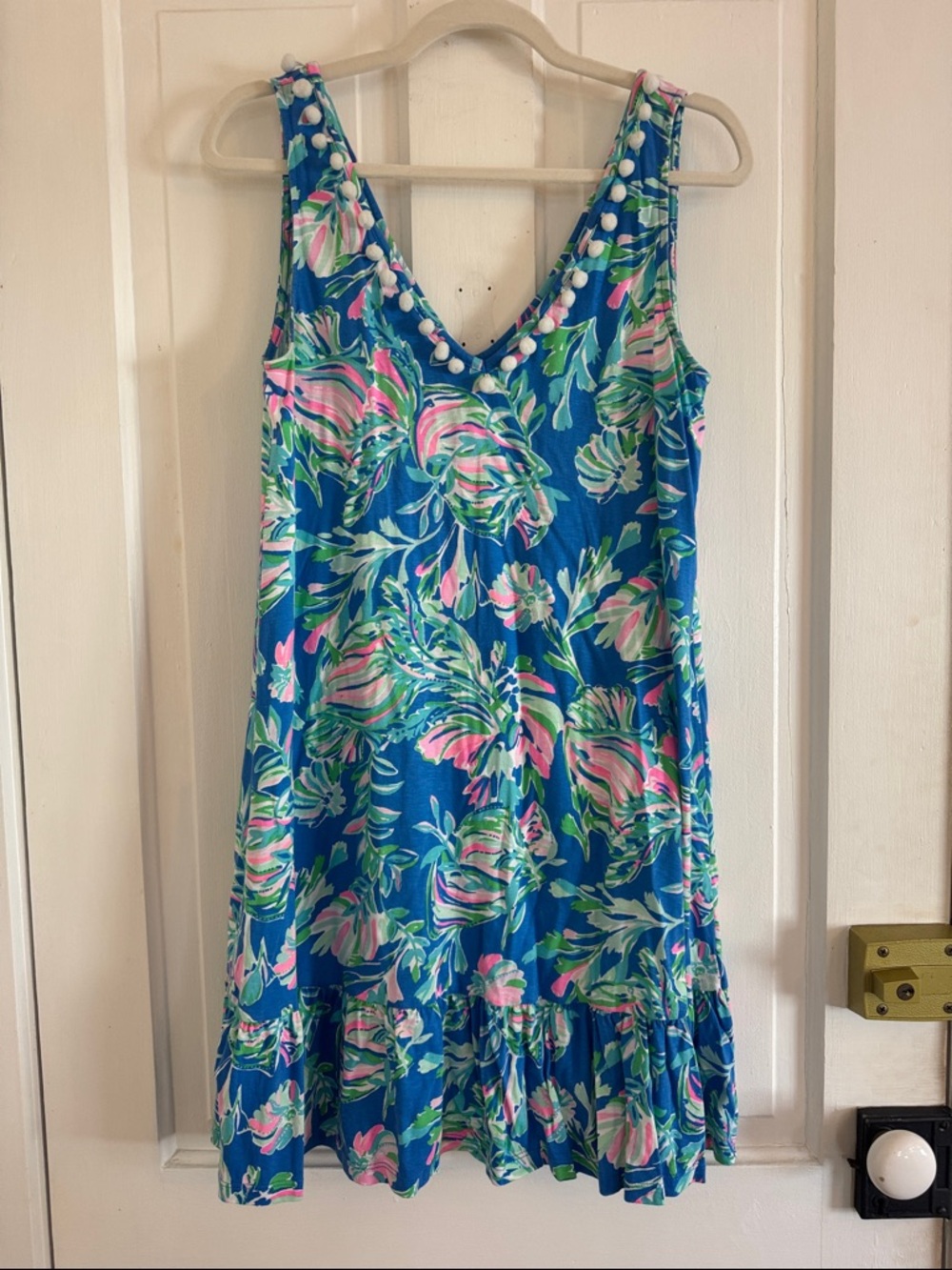 Lilly Pulitzer cotton V-Neck Sundress with Pom Trim